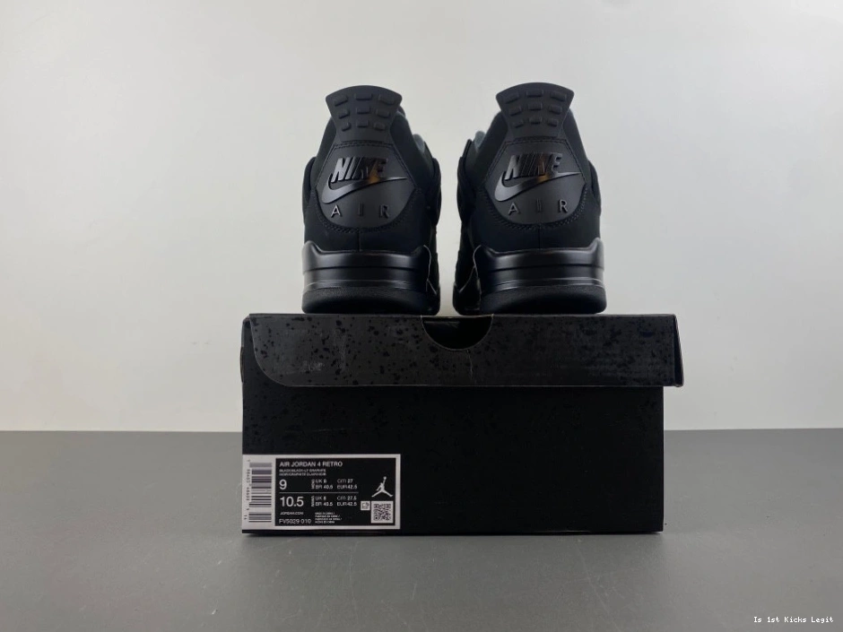 4 (2025) FV5029-010 Cat Retro Jordan Men's Black  1018